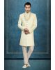 Cream/off-White Sherwani With Intricate Embroidery