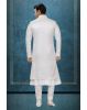 Royal Ivory Embroidered Sherwani Set with Dupatta & Belt