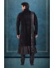 Regal Black Sequined Sherwani Set with Draped Stole