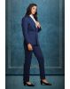 Double Breasted Notch Lapel Navy Blue Colour Suite With Formal Trousers