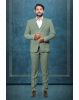 3 Piece Imported Fabric Dark Moss Green Suit