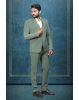 3 Piece Imported Fabric Dark Moss Green Suit