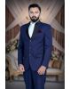 2 Pcs Imported Terry Rayon In Midnight Blue 2Pc Suit