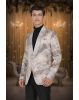 Brown And Off- White Silky Jacquard Superb Blazer