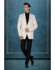 Off- White Silky Jacquard  Elegant Blazer