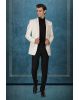 Off- White Silky Jacquard  Elegant Blazer