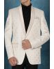 Off- White Silky Jacquard  Elegant Blazer