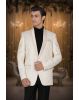 Off- White Silky Jacquard  Elegant Blazer