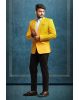 Yellow Embroidered Fabric Blazer