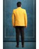 Yellow Lucknowi Fabric Blazer