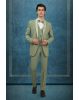 Elegant Sage Green Color And its Regal, Formal Styling With The Embroidered Lapel Suit