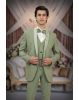 Elegant Sage Green Color And its Regal, Formal Styling With The Embroidered Lapel Suit