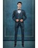 Prussian Blue Handworked Designer Tuxedo In 3 pc Set