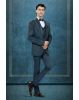 Prussian Blue Handworked Designer Tuxedo In 3 pc Set