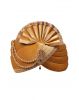 Sandal Colour Plain Classic Turban With Golden Beads And Front Locket