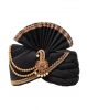 Black Classic Turban With Golden Border Embellishment