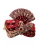 Golden Motif Printed Red Turban With Heavy Threadworked Border