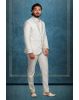 Off White Handworked Tuxedo In 3 Pc Set