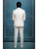 Off White Handworked Tuxedo In 3 Pc Set