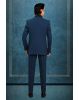 Royal Blue Embroidered Tuxedo Suit
