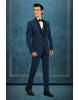 Royal Blue Embroidered Tuxedo Suit