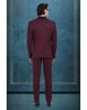 Wine Maroon Embellished Tuxedo Suit with Satin Lapel & Bow Tie