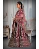 Dark wine silver thread work lehenga