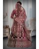 Dark wine silver thread work lehenga