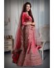 pink velvet jarkan work lehenga