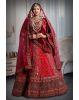 Dark pink embroidery maroon heavy border lehenga