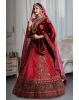 Dark pink embroidery maroon heavy border lehenga