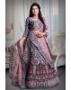 Gray & Maroon combination jarkan stone work lehenga