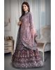 Gray & Maroon combination jarkan stone work lehenga