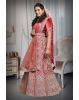 Dark Peach thread work lehenga