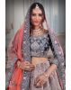 Pink & blue  combination heavy thread work lehenga