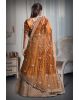 Mustard silver thread and jarkan stone work lehenga