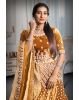 Mustard silver thread and jarkan stone work lehenga