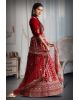 Maroon velvet embroidery work lehenga