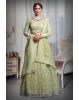 Pista green heavy thread work and jarkan stone work lehenga