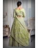 Pista green heavy thread work and jarkan stone work lehenga