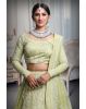 Pista green heavy thread work and jarkan stone work lehenga