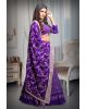 Iris Violet Heavy Embellished Lehenga With Threadwork and Sequin work With Deepcut Blouse with Midriff Floss and Matching Dupatta