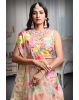 Golden and Pink Multicoloured Floral  motif Embellished Vibrant lehenga Set