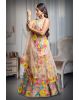 Golden and Pink Multicoloured Floral  motif Embellished Vibrant lehenga Set