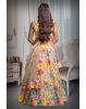 Golden and Pink Multicoloured Floral  motif Embellished Vibrant lehenga Set