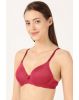 Women's Under-Wired Padded Soft Touch Microfiber Nylon Elastane Stretch Full Coverage Lace Styling Multiway T-Shirt Bra with Adjustable Straps - Anemone