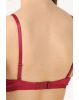 Women's Under-Wired Padded Soft Touch Microfiber Nylon Elastane Stretch Full Coverage Lace Styling Multiway T-Shirt Bra with Adjustable Straps - Anemone