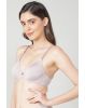 Women's Under-Wired Padded Soft Touch Microfiber Nylon Elastane Stretch Full Coverage Lace Styling Multiway T-Shirt Bra with Adjustable Straps - Lilac