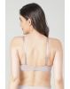 Women's Under-Wired Padded Soft Touch Microfiber Nylon Elastane Stretch Full Coverage Lace Styling Multiway T-Shirt Bra with Adjustable Straps - Lilac
