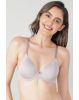 Women's Under-Wired Padded Soft Touch Microfiber Nylon Elastane Stretch Full Coverage Lace Styling Multiway T-Shirt Bra with Adjustable Straps - Lilac